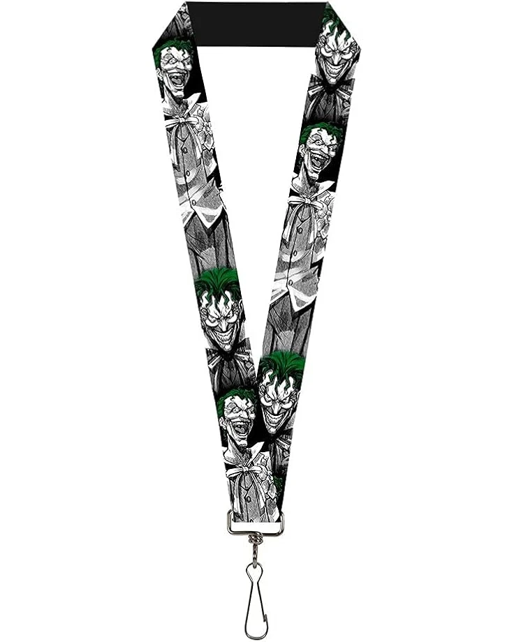 Buckle-Down Unisex-Adult's Lanyard-1.0"-Joker Laughing Poses Black/White/Green, Multicolor, One-Size 1 Buckle-Down Unisex-Adult's Lanyard-1.0"-Joker Laughing Poses Black/White/Green, Multicolor, One-Size