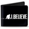 Buckle-Down PU Bifold Wallet - Bigfoot Silhouette I BELIEVE Black/Gray/White