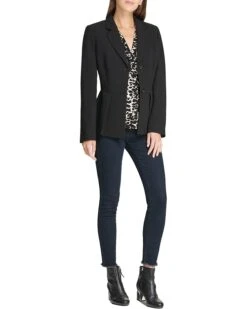 DKNY Pleated Peplum Jacket Blazer