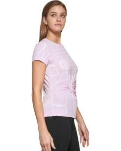 DKNY Short Sleeve Side Knot Top