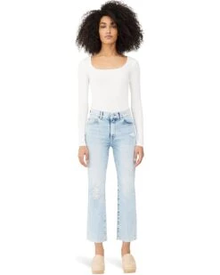 DL1961 Patti High-Rise Ankle Straight In Light Seaglass Distressed