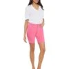 NYDJ Petite Ella Shorts With Side Seam Slits In Pink Peony
