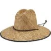 San Diego Hat Company Men's Straw Lifeguard Hat With Adjustabel Chin Cord, Natural/Black, One Size