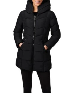 Bernardo Fashions Hooded Quilted Puffer