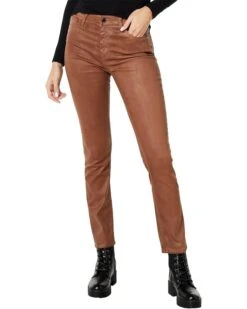 AG Adriano Goldschmied Mari High-Rise Slim Straight In Leatherette Light Canyon Rock