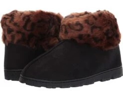 Jessica Simpson Women's And Girls Microsuede Super Soft Bootie Slippers With Indoor Outdoor Sole- Mommy & Me Set Options