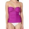 Calvin Klein Women's Standard Solid Bandini Swimsuit Removable Soft Cups And Straps