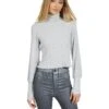 Michael Lauren Loki Long Sleeve Turtleneck Crop Top W/ Thumbole