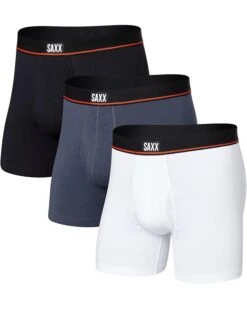 SAXX UNDERWEAR Non-Stop Stretch Cotton Boxer Brief Fly 3-Pack