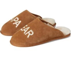 FIRESIDE By Dearfoams Papa Bear Genuine Shearling Scuff