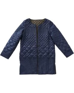 Silverts Plus Size Quilted Reversible Jacket With Detachable Sleeves