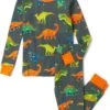 Hatley Kids Colour-Block Dino Pajama Set (Toddler/Little Kids/Big Kids)