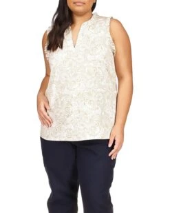 MICHAEL Michael Kors Plus Size Paisley Ruffle Popover Tank