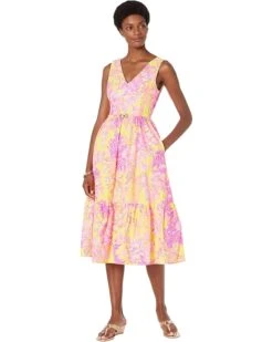 Lilly Pulitzer Bri V-Neck Cotton Midi Dress
