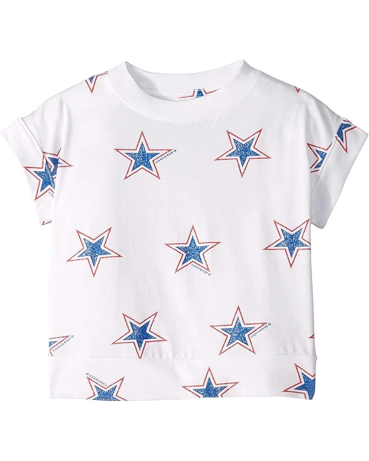 Converse Kids All Over Print Boxy Knit Top (Little Kids) 1 Converse Kids All Over Print Boxy Knit Top (Little Kids)