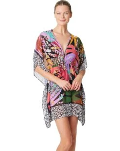 Bleu Rod Beattie Let's Get Loud Chiffon Caftan