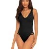 BECCA By Rebecca Virtue Fine Line Sophie Strappy High Leg One-Piece