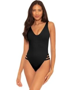 BECCA By Rebecca Virtue Fine Line Sophie Strappy High Leg One-Piece