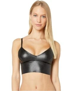 Commando Faux Leather Longline Bralette BRA402