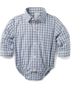 Janie And Jack Plaid Button-Down Bodysuit (Infant)