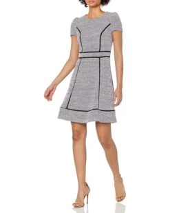 Karl Lagerfeld Paris Women's Tweed Fit And Flare Dress