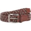 Torino Leather Co. 35 Mm Braided Leather & Linen Stretch