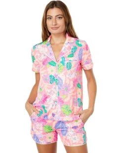 Lilly Pulitzer Teagan PJ Woven Short Sleeve Top