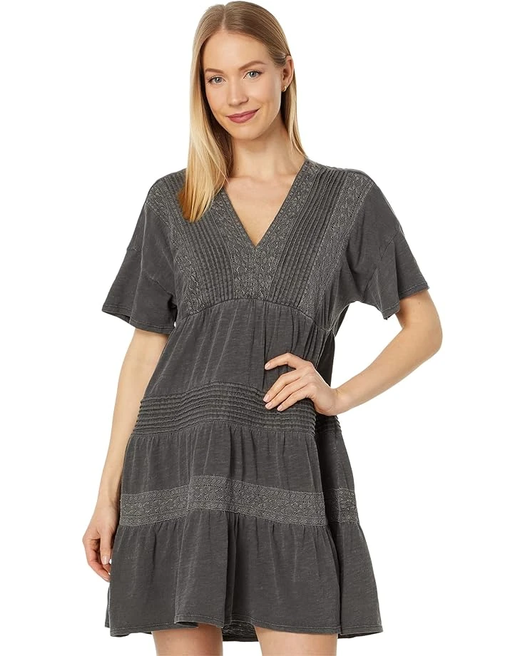 Lucky Brand Pin Tuck V-Neck Mini Dress 1 Lucky Brand Pin Tuck V-Neck Mini Dress
