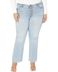 KUT From The Kloth Reese High-Rise Fab AB Expo Button Raw Hem In Fair