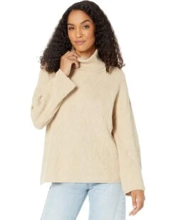 Elliott Lauren Cotton Cashmere Textured Sweater With Wide Sleeves