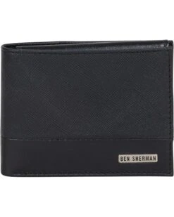 Ben Sherman Men's Manchester Slim Bifold Full-Grain Leather RFID Minimalist Gift Box Wallet