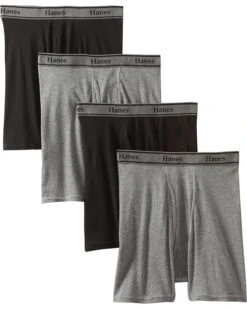 Hanes Men's 4-Pack FreshIQ Tagless Cotton Boxer With ComfortFlex Waistband Briefs