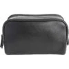 ROYCE New York Leather Double Zip Toiletry Bag