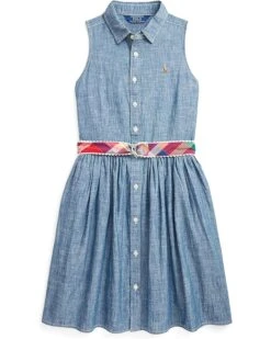 Polo Ralph Lauren Kids Belted Indigo Chambray Shirtdress (Big Kids)