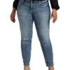 Silver Jeans Co. Plus Size Suki Mid-Rise Straight Leg Jeans W93413EKC288