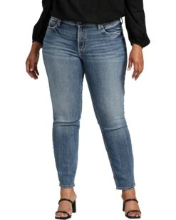 Silver Jeans Co. Plus Size Suki Mid-Rise Straight Leg Jeans W93413EKC288