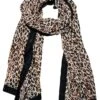 San Diego Hat Company Animal Print Border Scarf